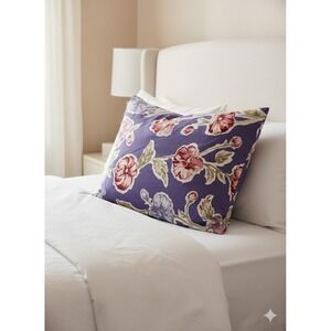 VTG Pottery Barn Bed+Bath Floral Pillowcase Purple Red Blue Standard Cottagecore